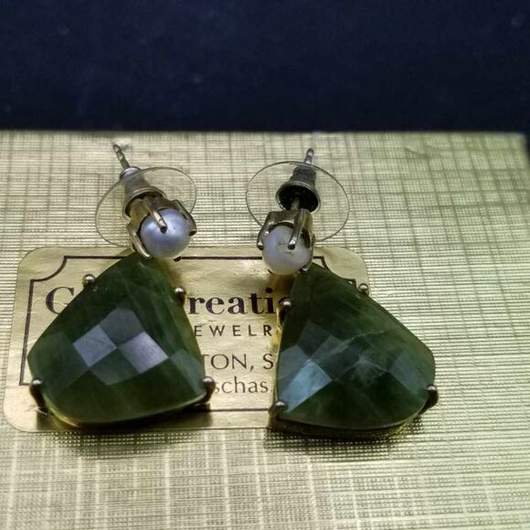 Emerald rush gem earrings E0149 - Picture 1 of 3